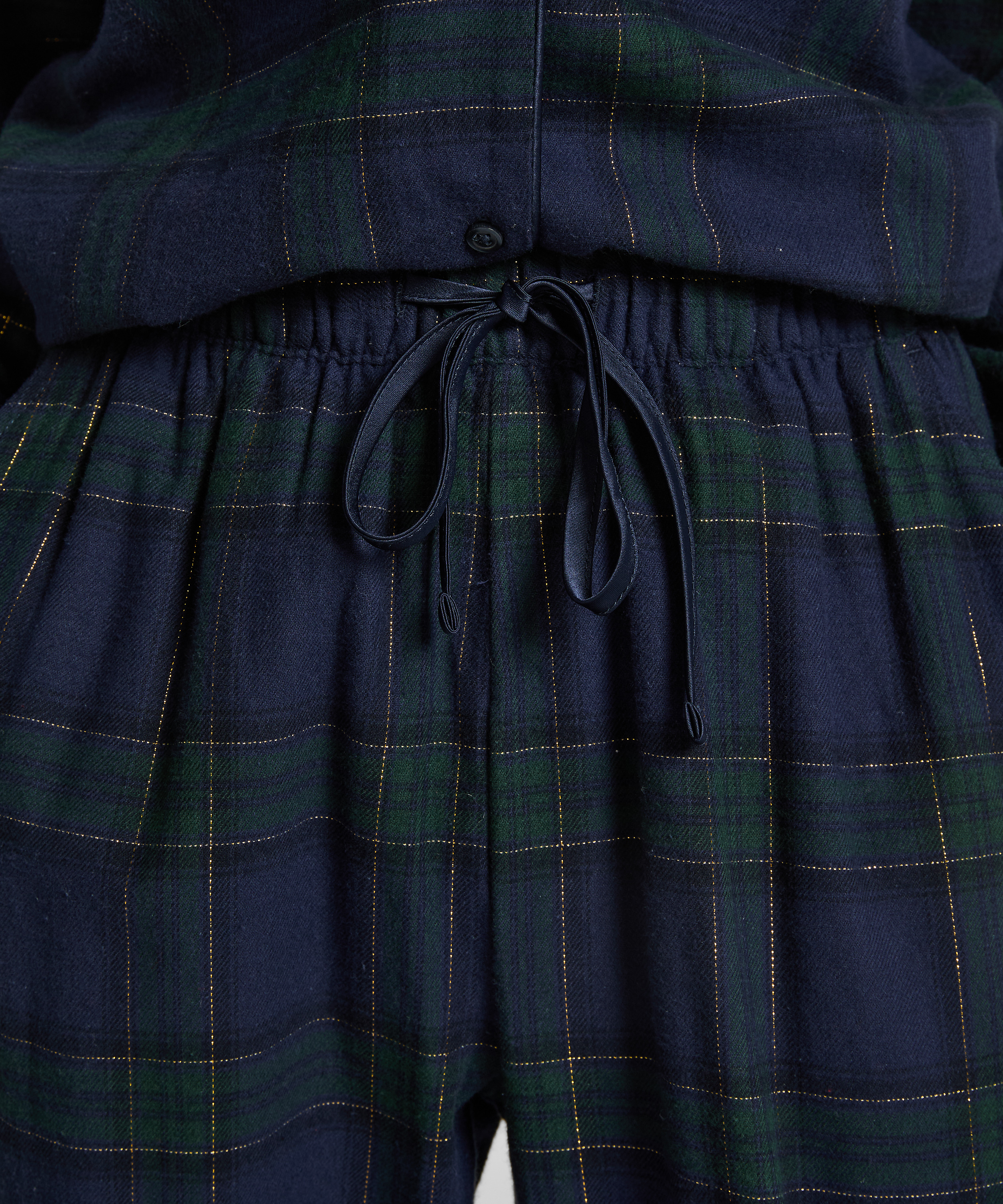 Pyjamasbukser af flonel, Bl&aring;, main