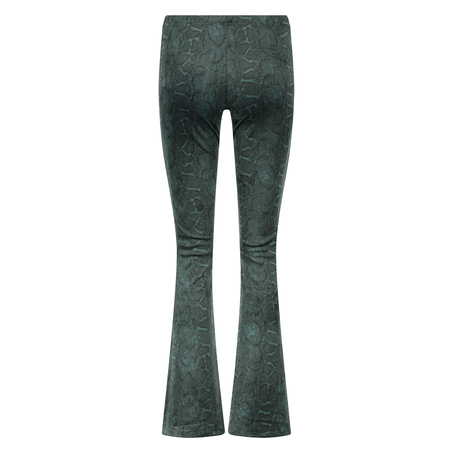 Flared Velours leggings, gr&oslash;n