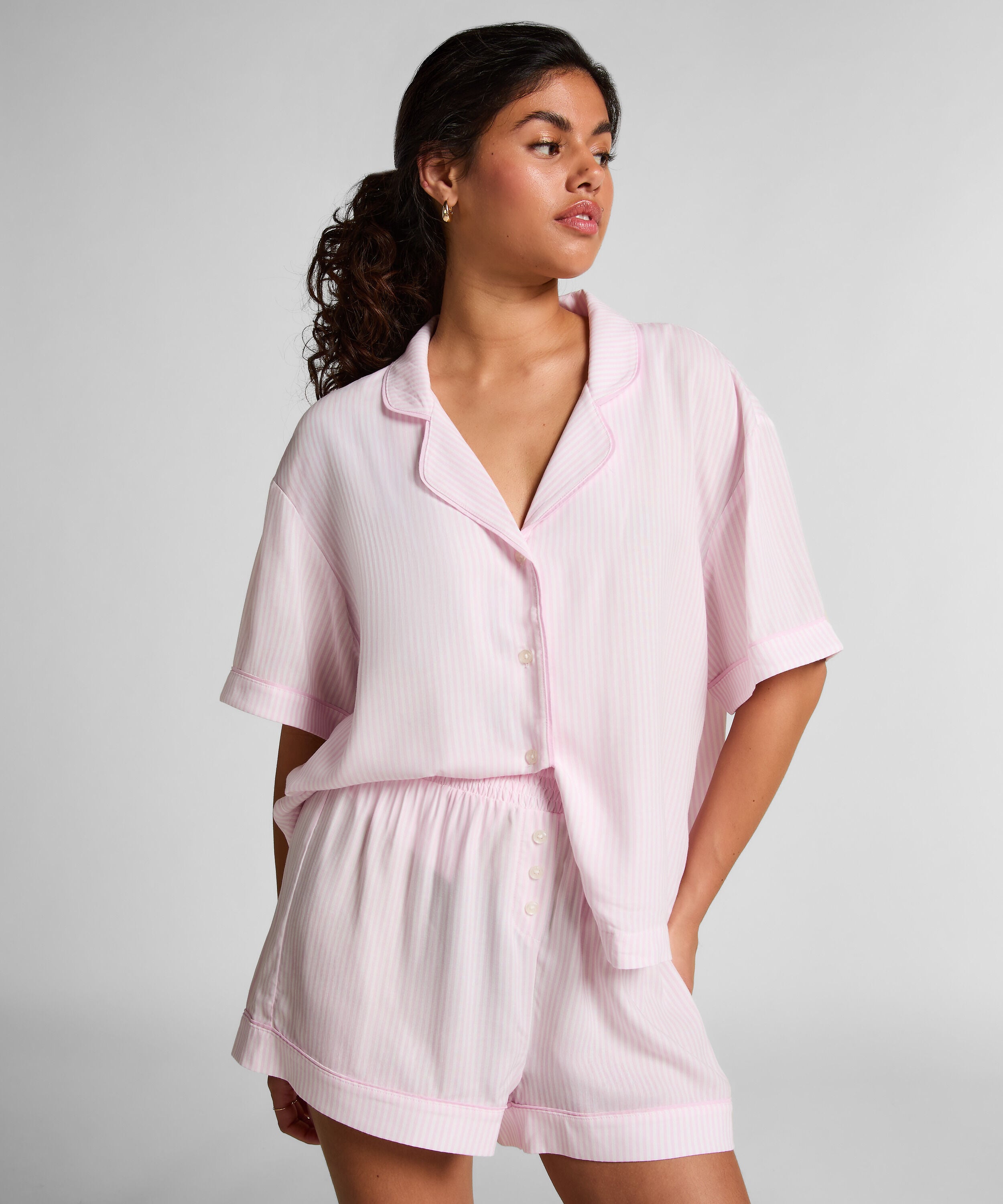 Vævede pyjamasshorts, Lyserød