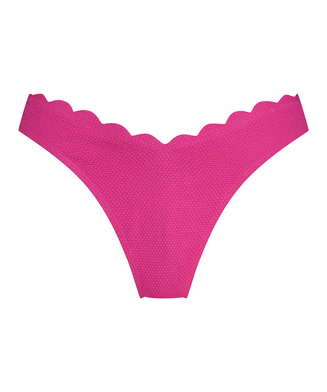 Højskåret Bikinitrusse Scallop Lurex, pink