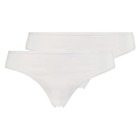Pakke med 2 stk. string Cotton, Hvid