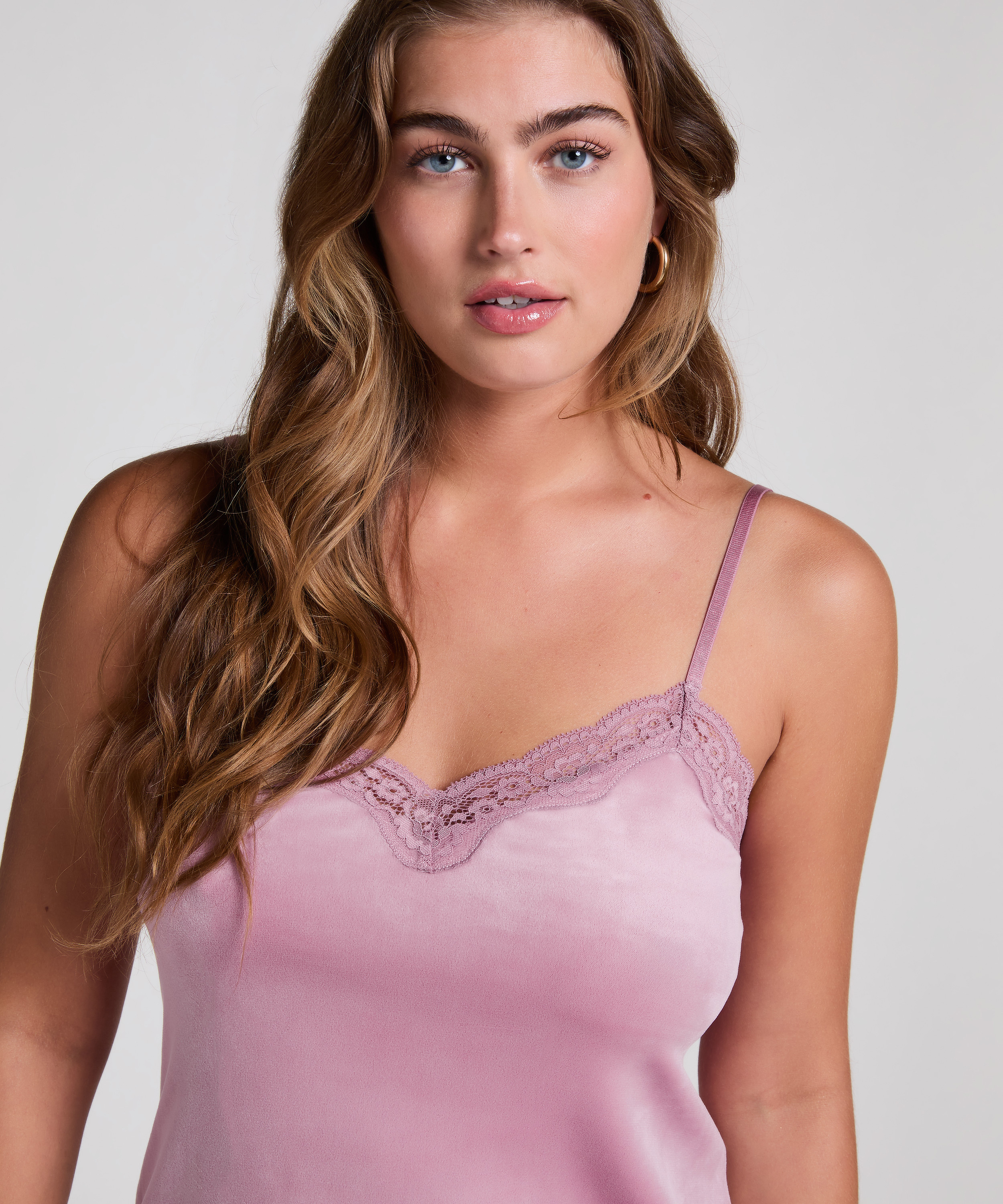 Cami top Velours Lace, Lilla, main