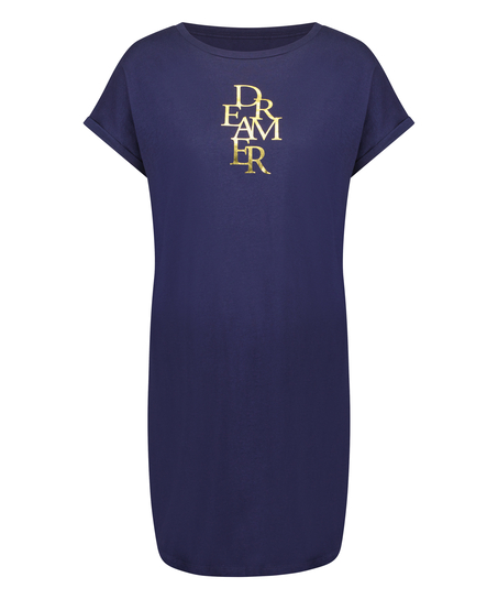 Natskjorte rund hals, Blå