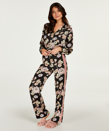 Pyjamasbukser Satin Emily, sort