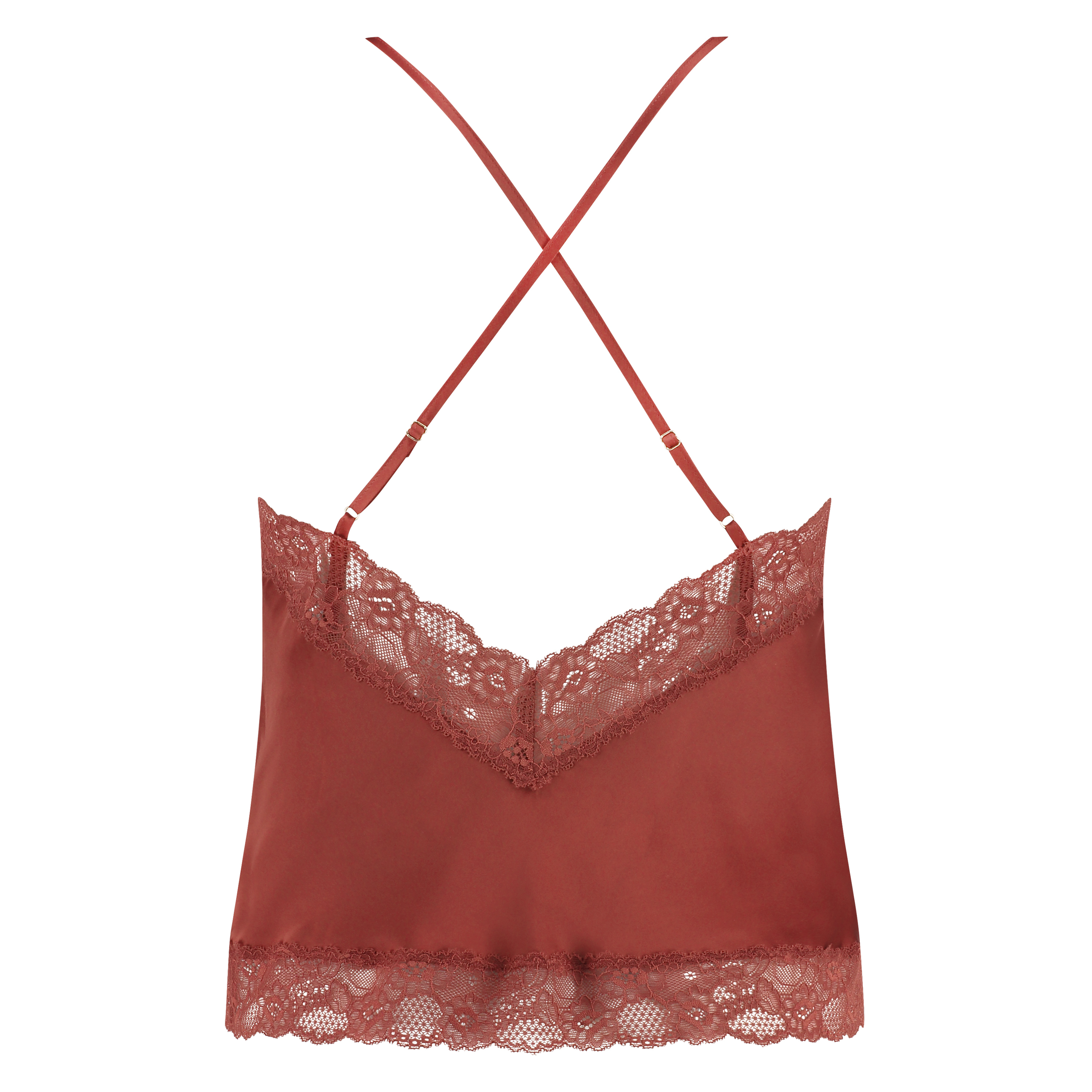 Camitop Satin Lace, Rød, main