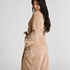 Kort fleece morgenkåbe, Beige