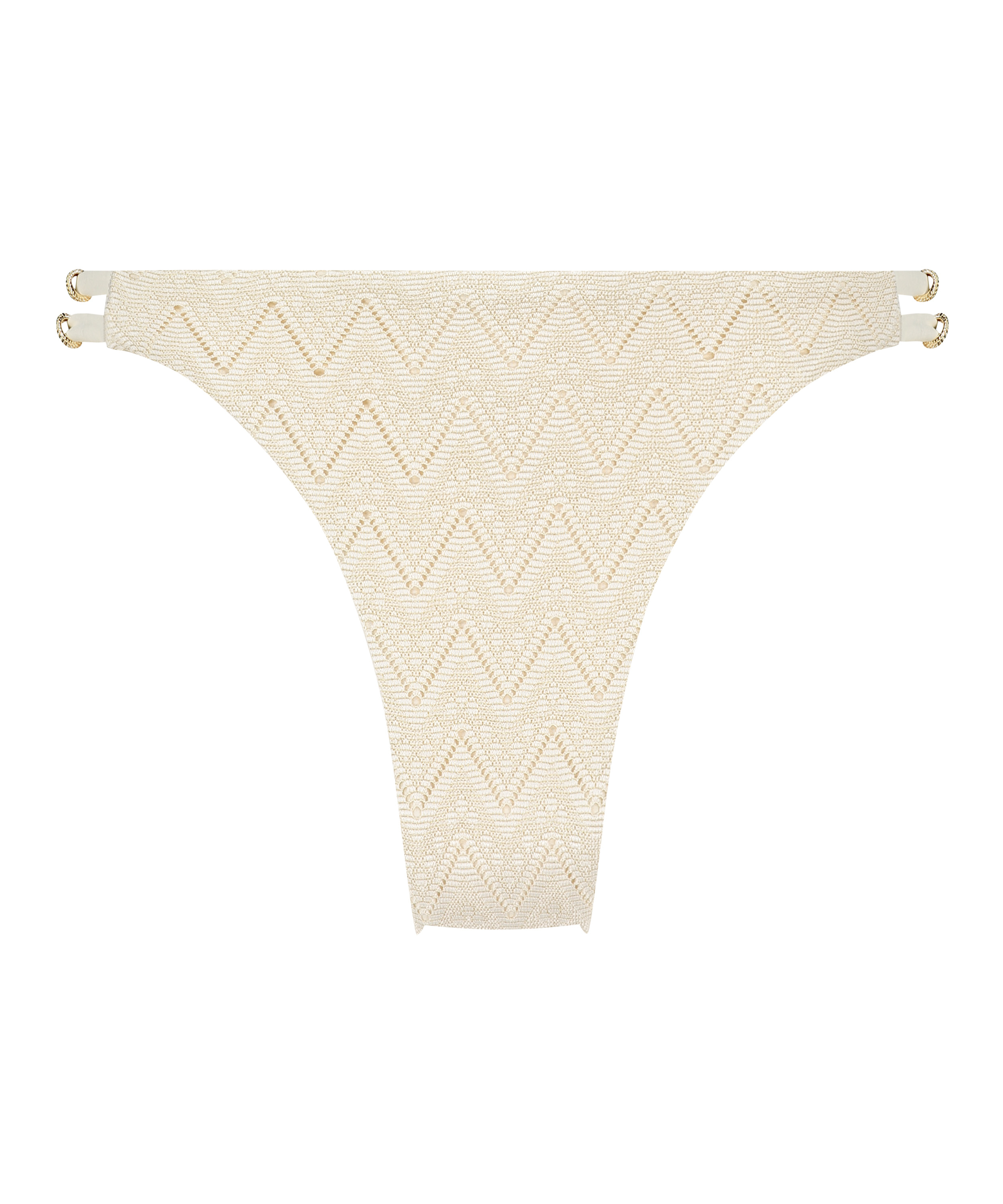 Cheeky Tanga Bikinitrusse Crochet, hvid, main