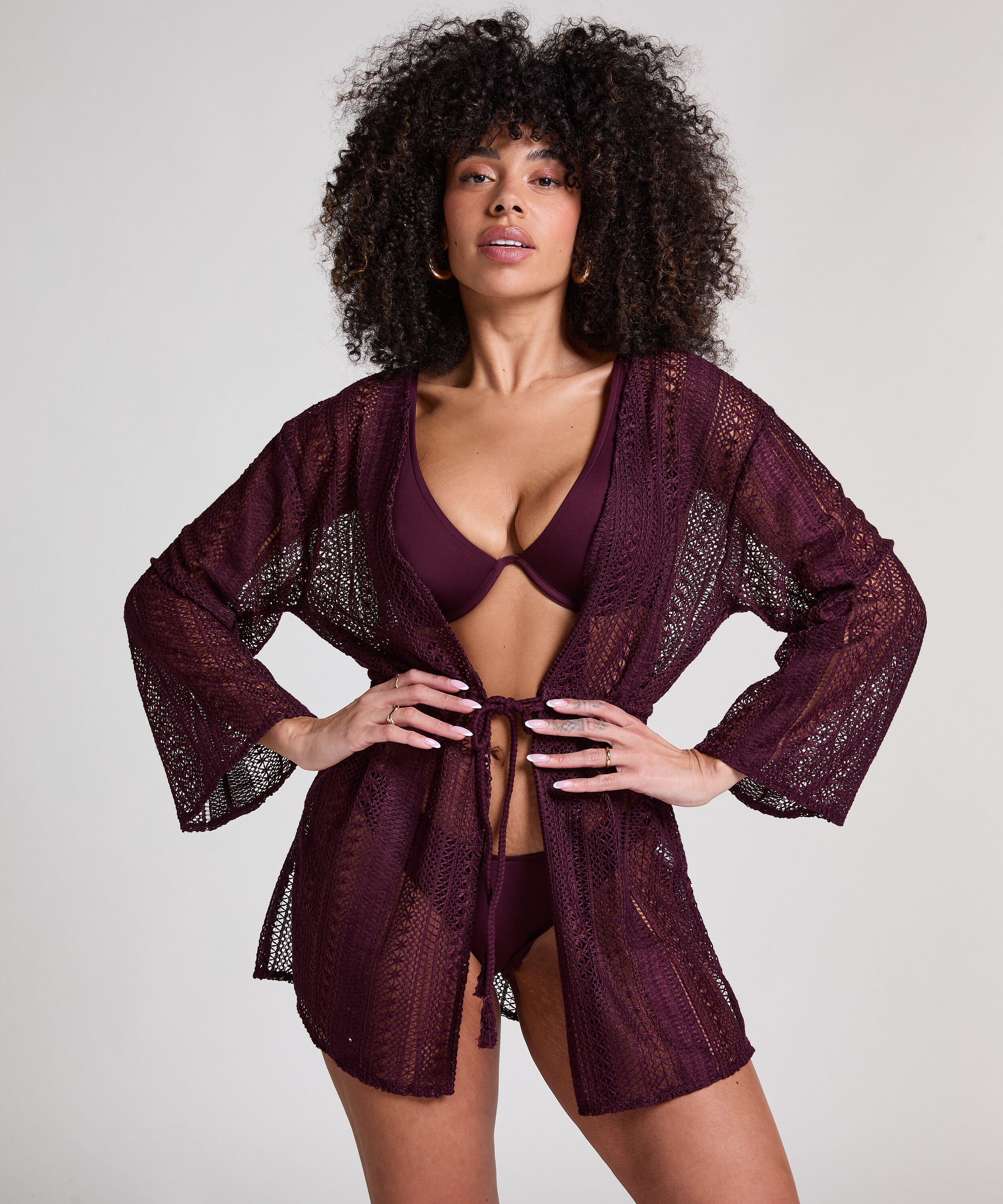 Hæklet strandkaftan, Lilla