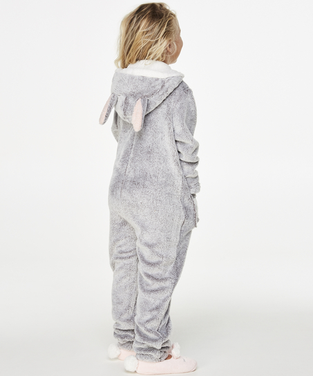 Kids Fleece Jumpsuit, Grå