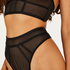 G-streng med højt snit Sexy Mesh, Sort