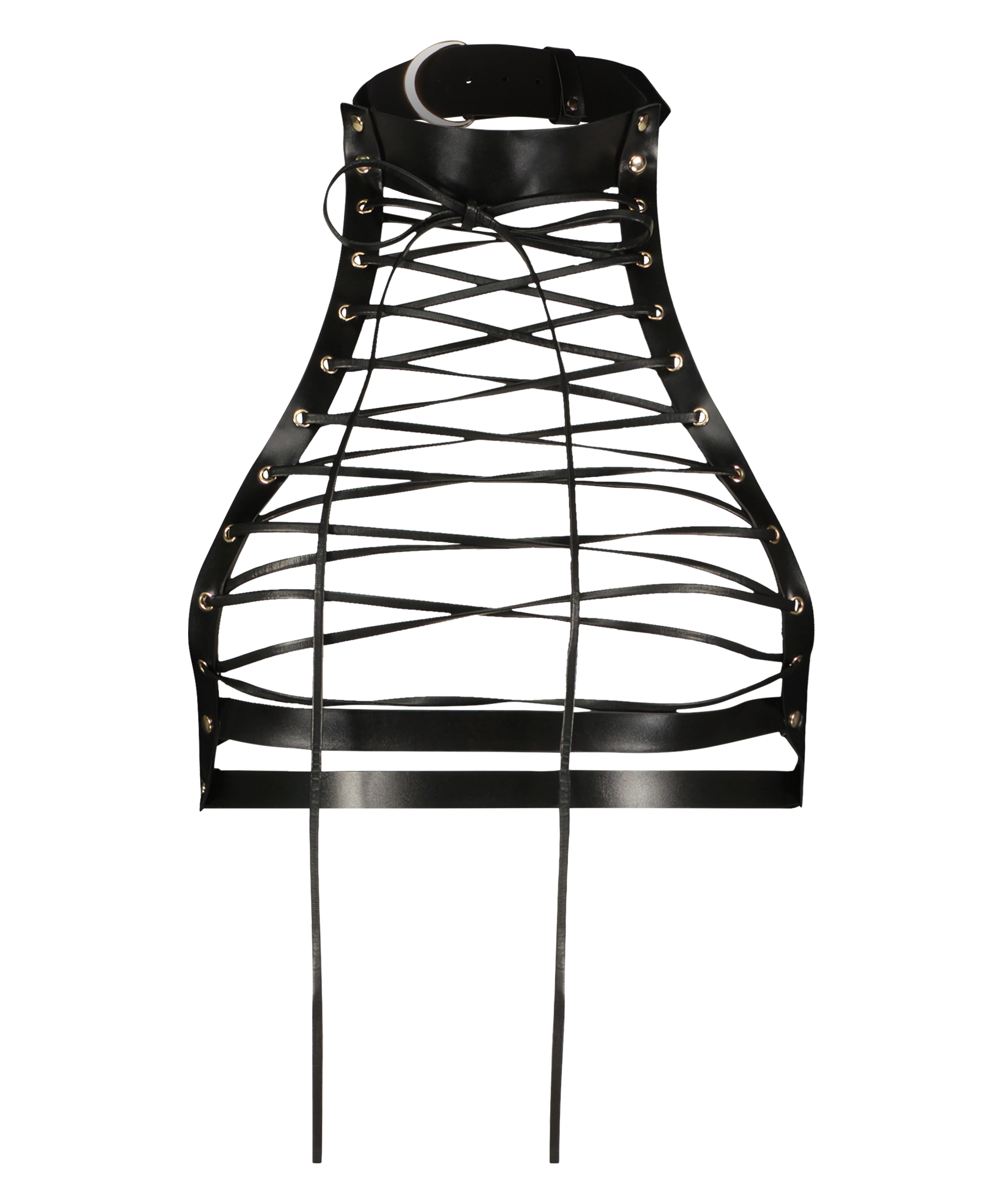 Bralette i kunstlæder, Sort, main