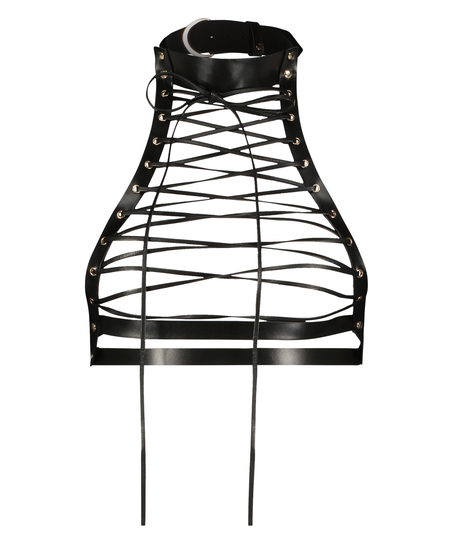 Bralette i kunstlæder, Sort