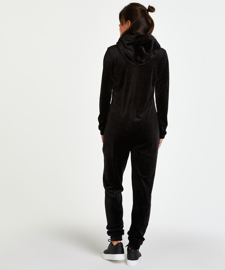 Onesie-jumpsuit Velour, sort