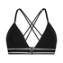 Formstøbt triangle bralette Casey bomuld, Sort