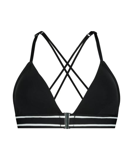 Formstøbt triangle bralette Casey bomuld, Sort