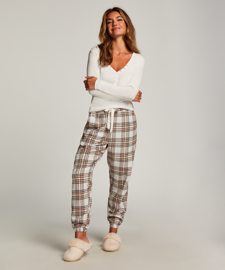 Pyjamasbukser af flonel, Beige