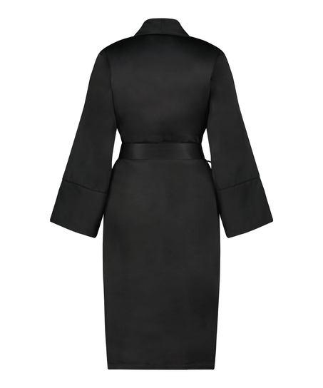 Badekåbe Satin Fleece, Sort