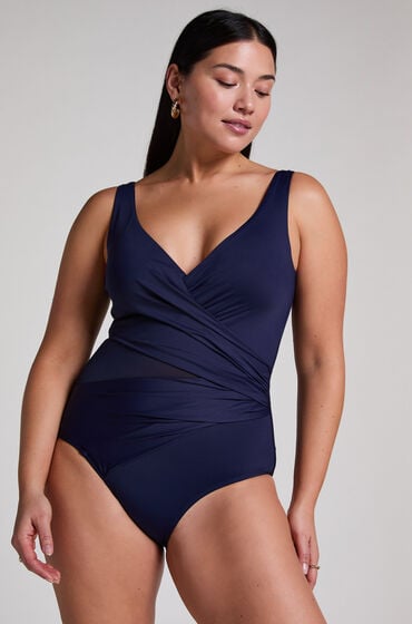 Hunkemöller Badedragt Shaping Shell Mesh Blå