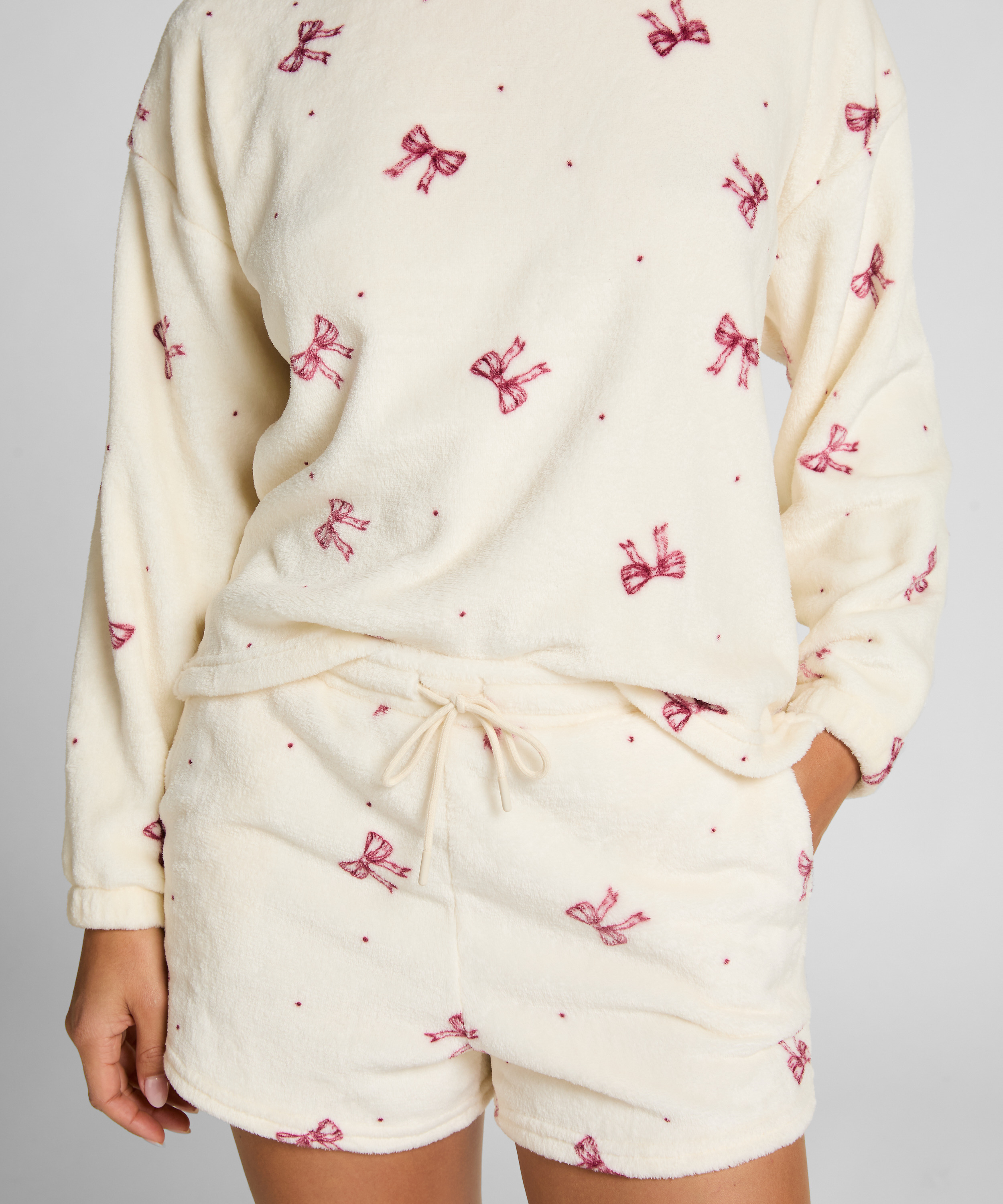 Pyjamaset Fleece, Hvid, main
