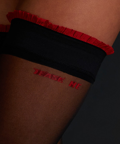 Private selvsiddende strømper 15 Denier, Rød, main