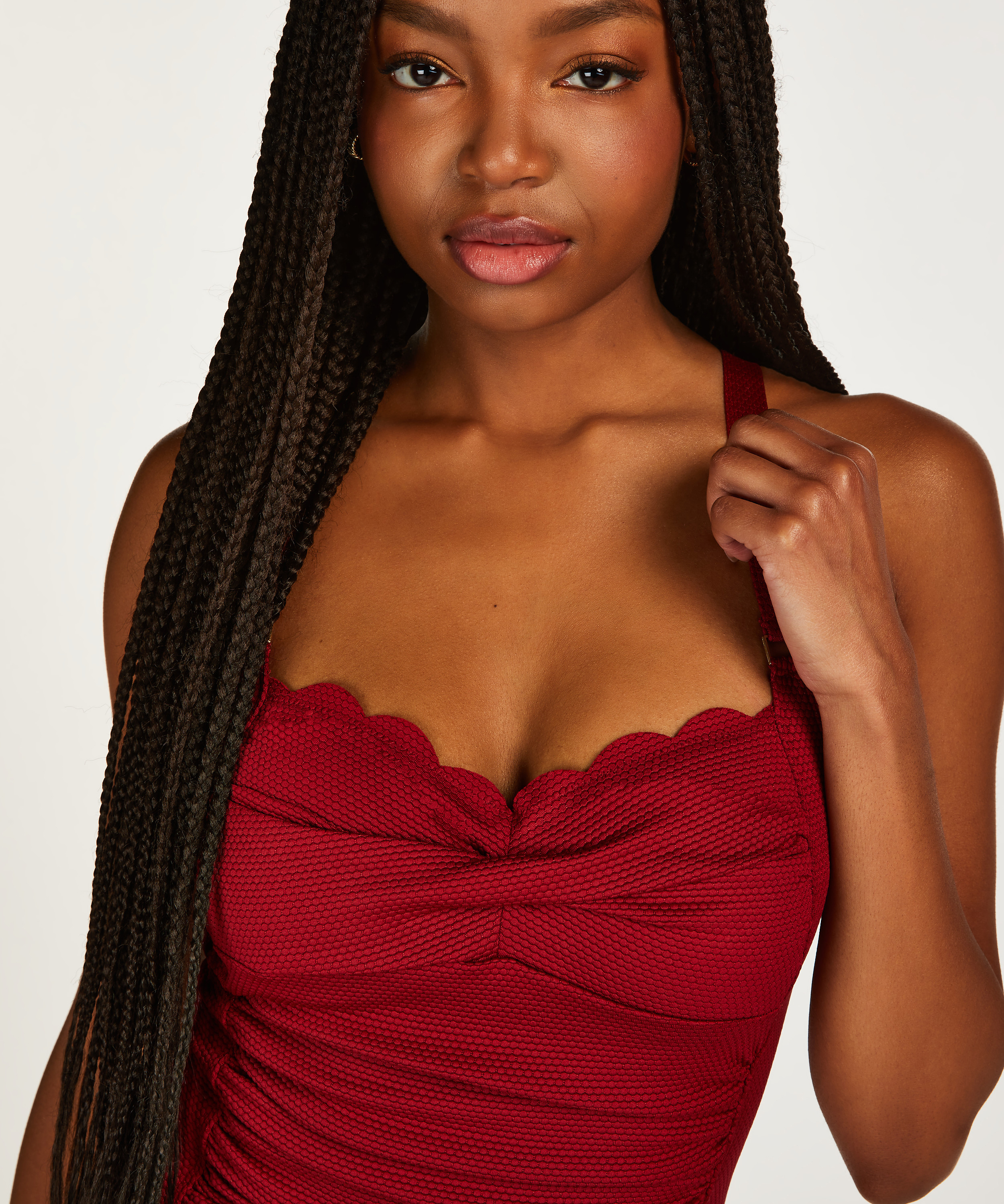 Scallop Dot badedragt, rød, main