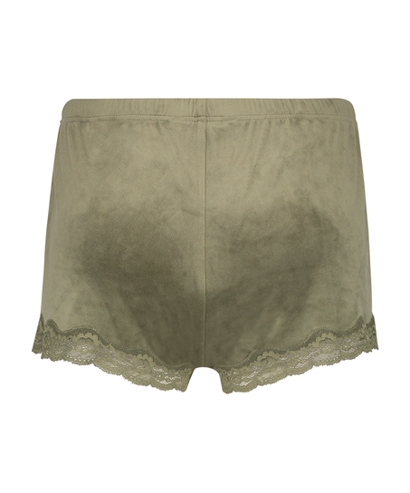 Shorts velour Lace, Gr&oslash;n