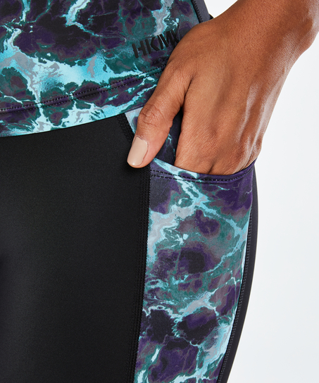 HKMX high waist sport legging marble level 3, bl&aring;