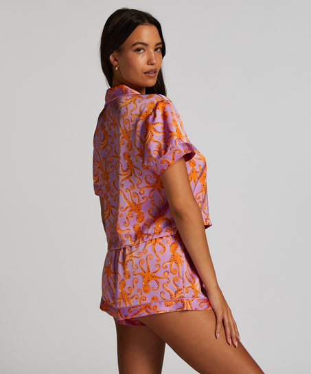 Kortærmet satinjakke, Lilla