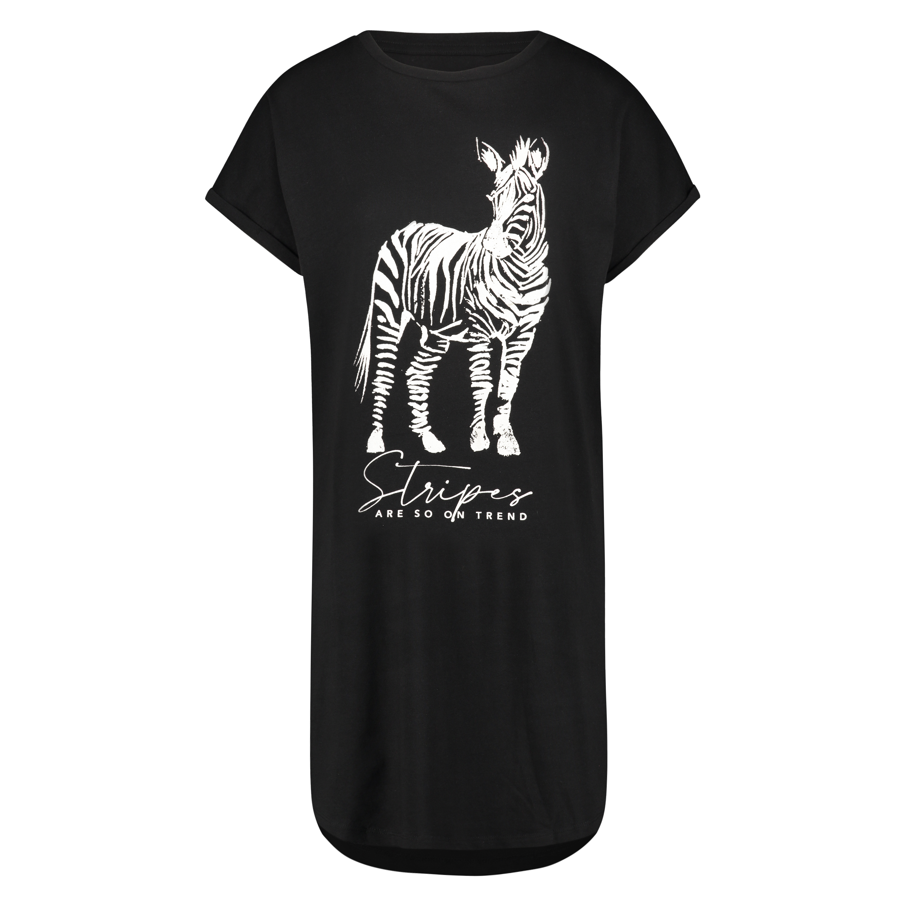 Natskjorte rund hals, Sort, main