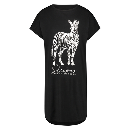 Natskjorte rund hals, Sort