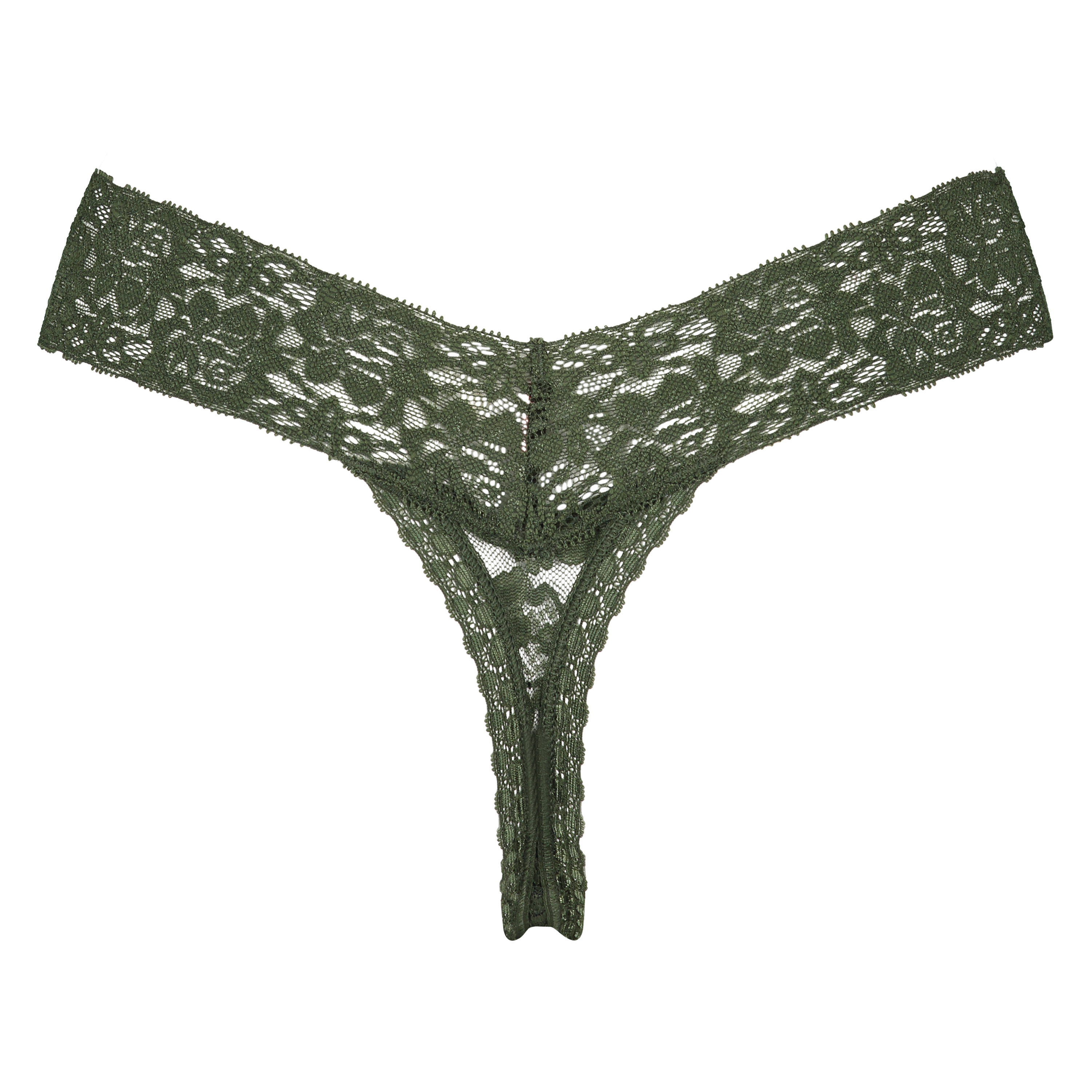 G-streng Floral lace, grøn, main