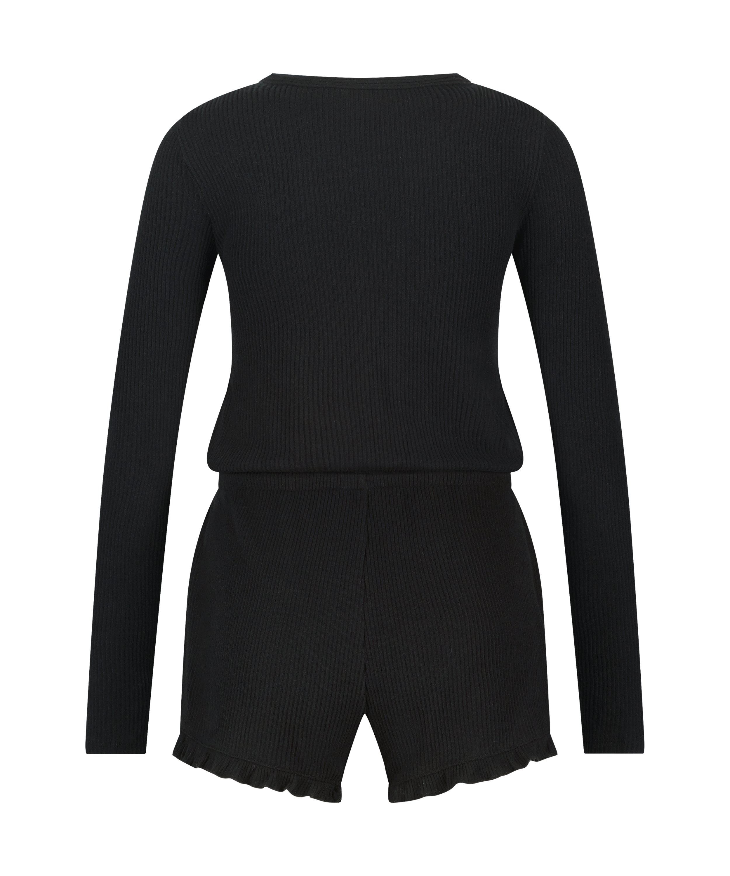 B&oslash;rstet, kort onesie, Sort, main