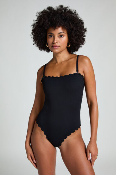 Hunkemöller Badedragt Bandeau Scallop Sort