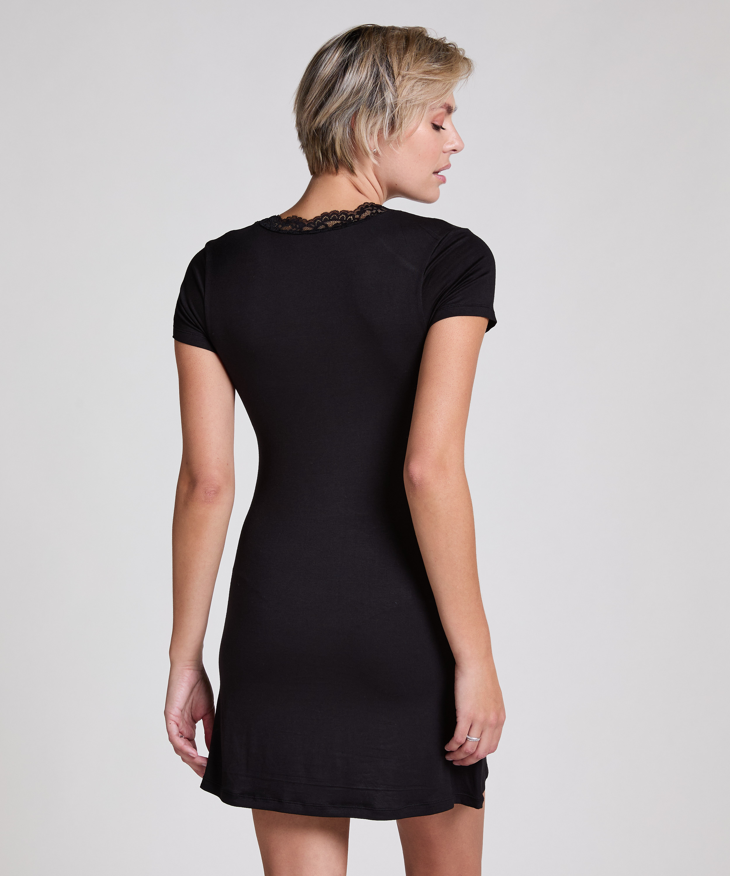 Natskjorte i jersey, sort, main