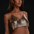Mesh-bralette Metal, gul
