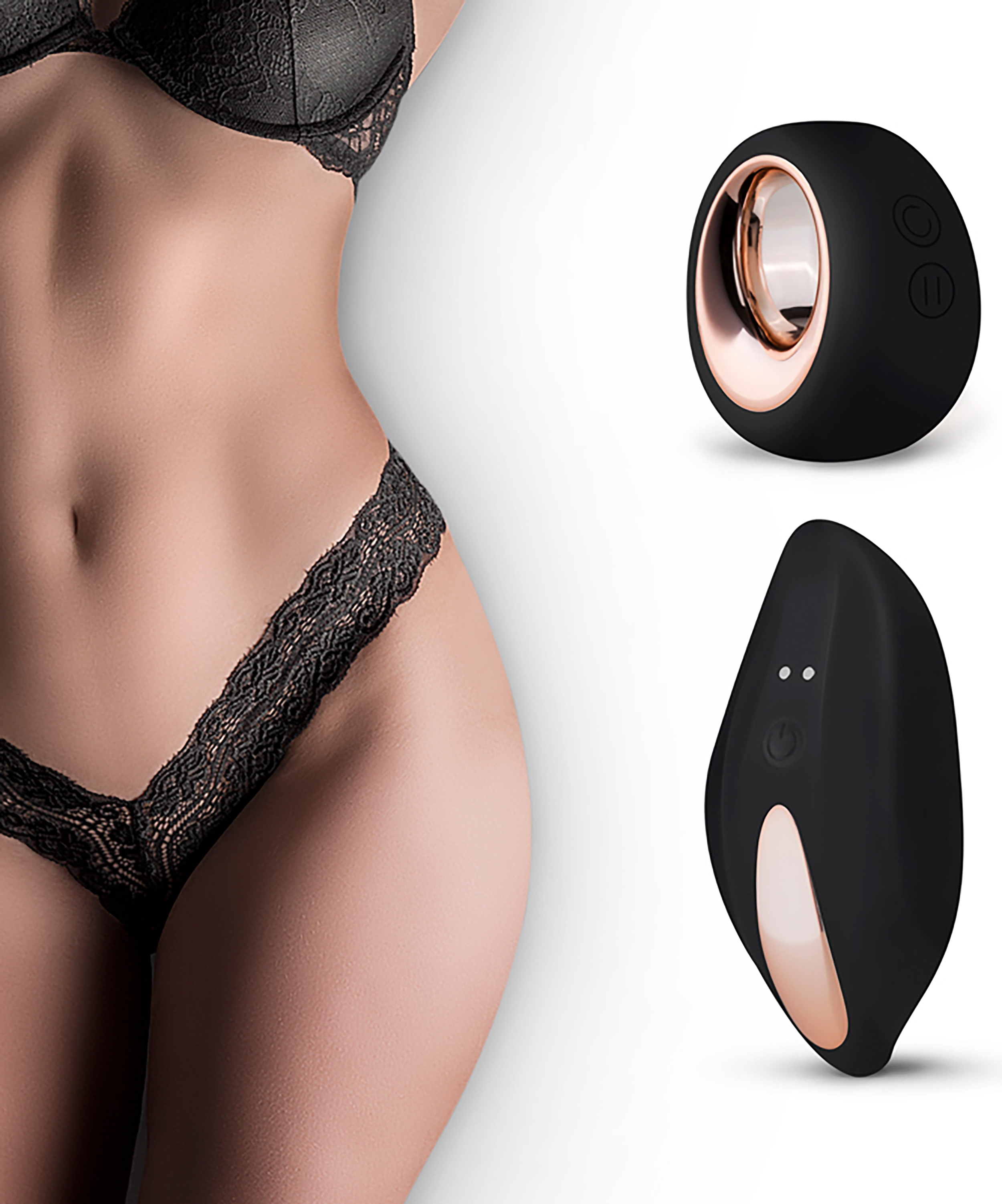 Vibrerende thong med fjernbetjening, Sort, main