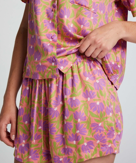 Pyjamasshorts Satin, Lyserød