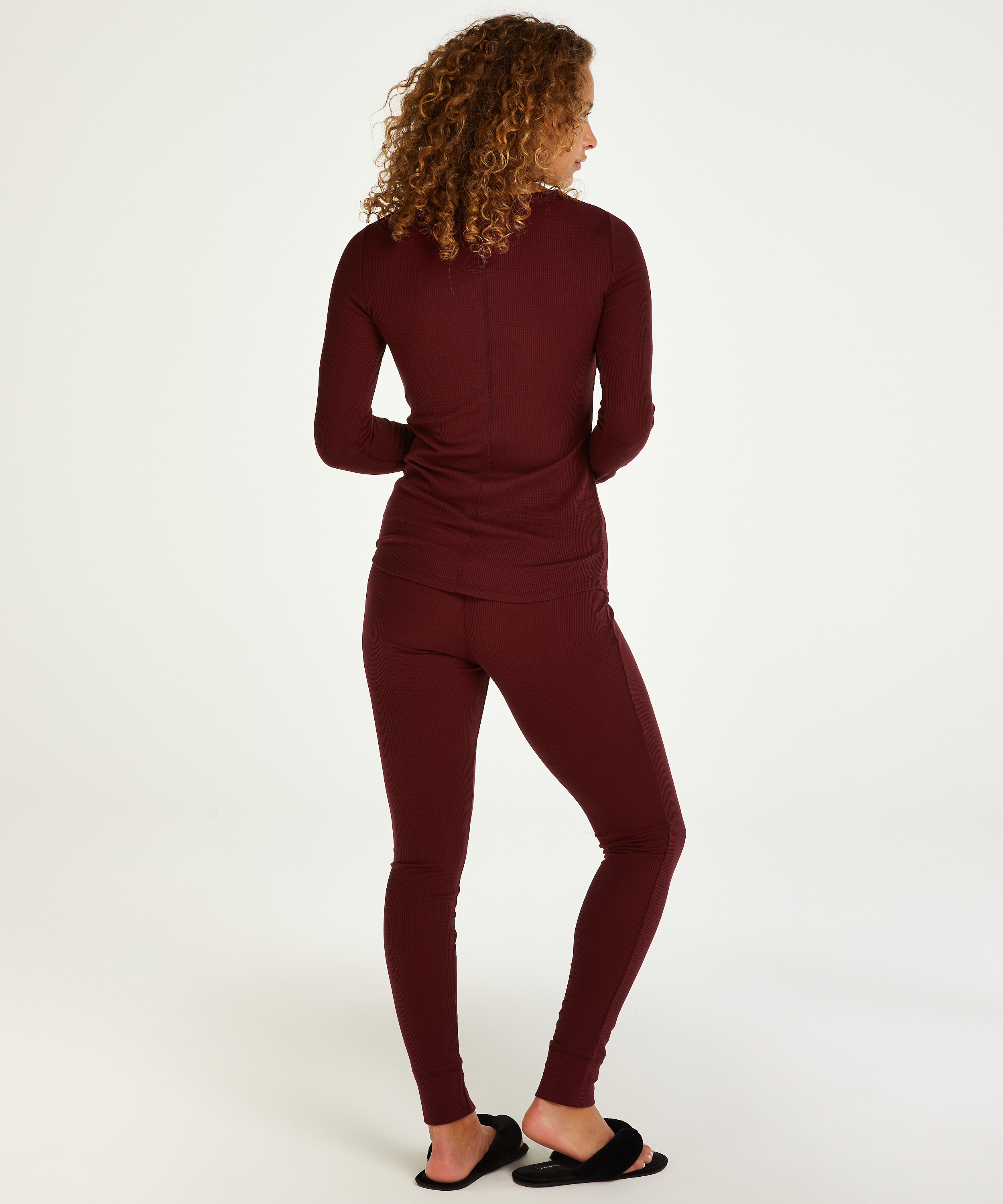 Pyjamasæt Waffle Placket, Lilla, main