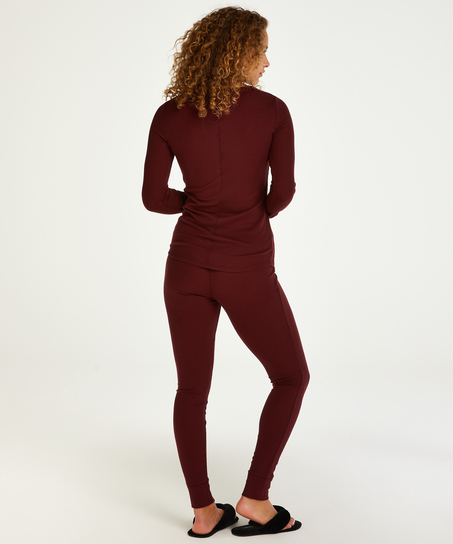 Pyjamasæt Waffle Placket, Lilla