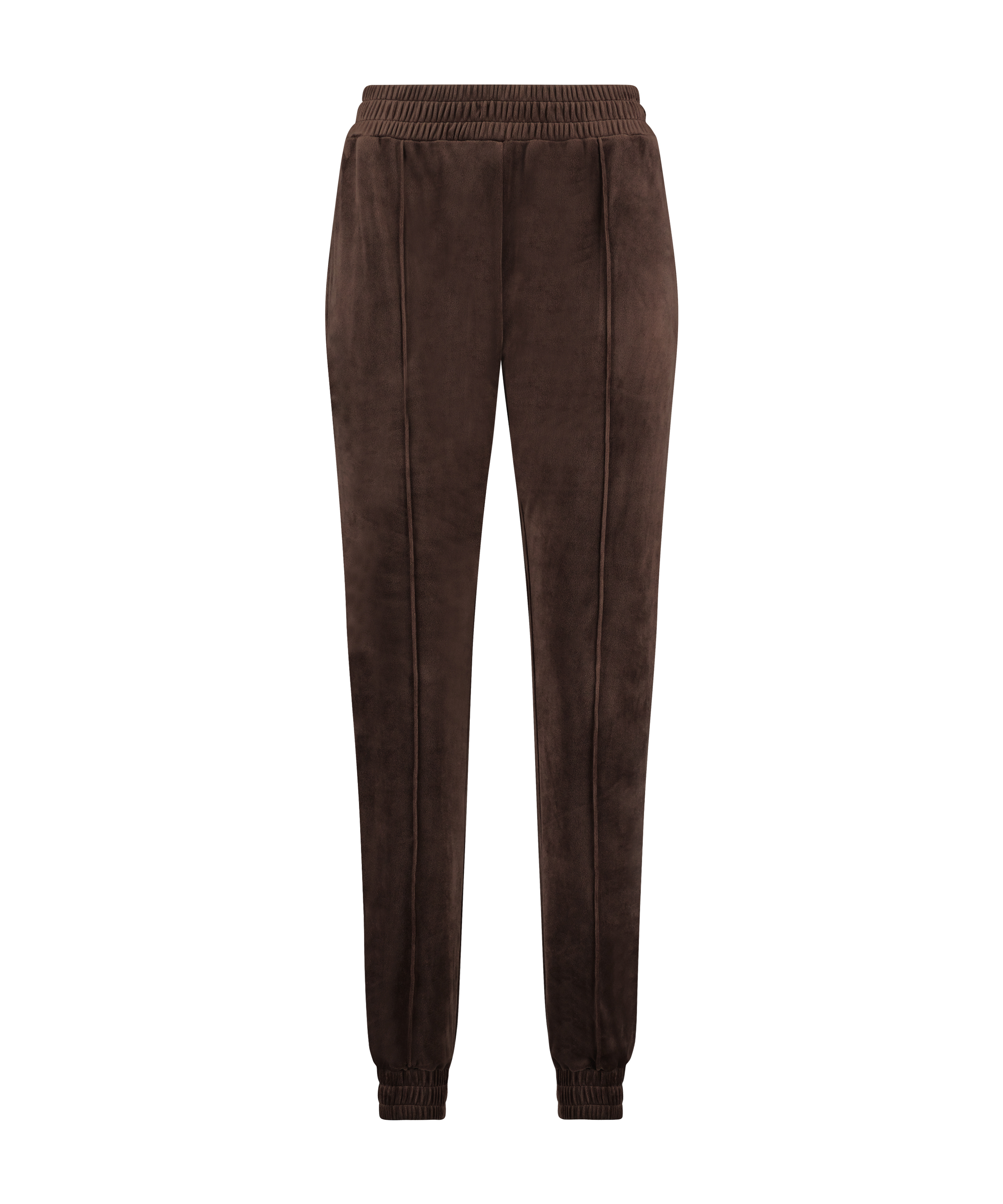 Velourjoggingbukser Pintuck, Brun, main