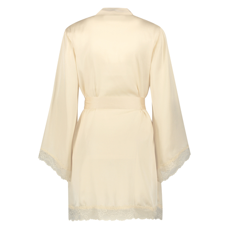 Kimono satin Meili, Beige