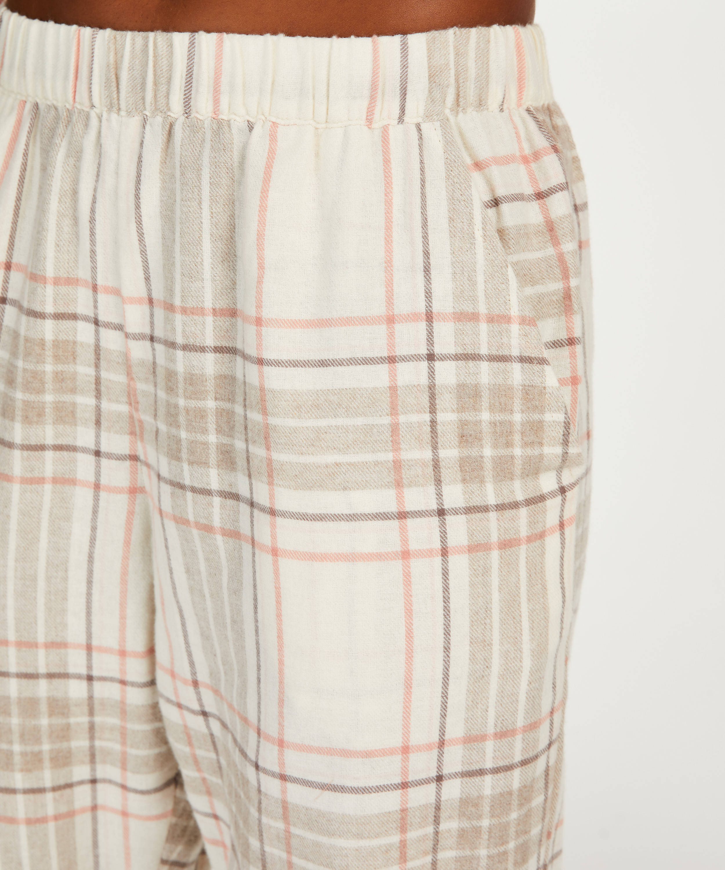 Tall Pyjamasbukser Twill Check, Grå, main