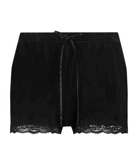 Shorts velour Lace, sort