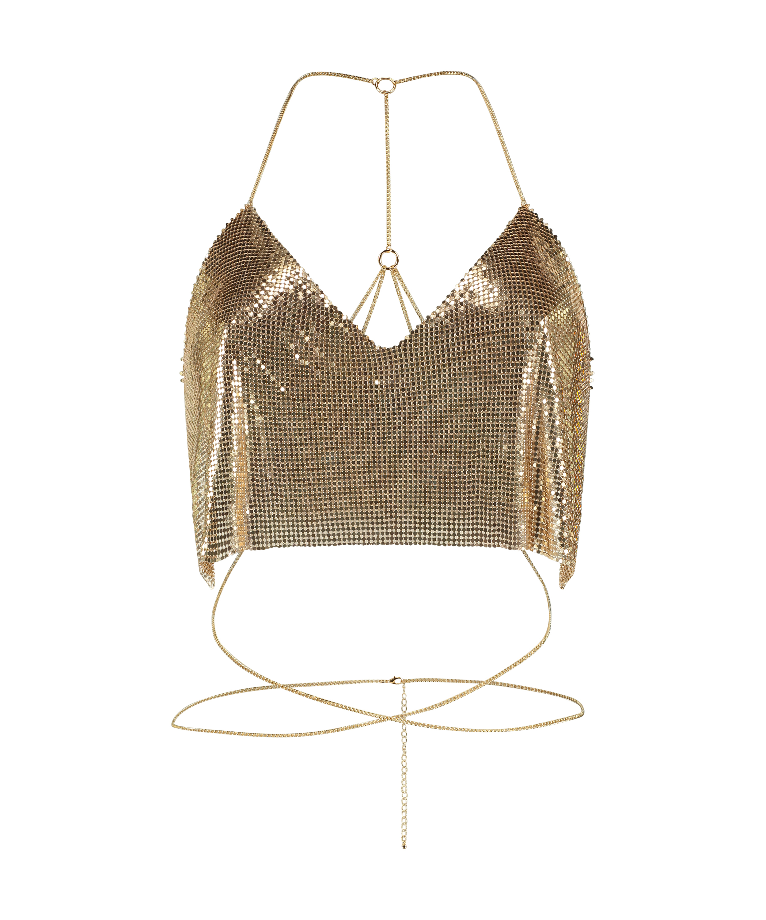 Mesh-bralette Metal, gul, main