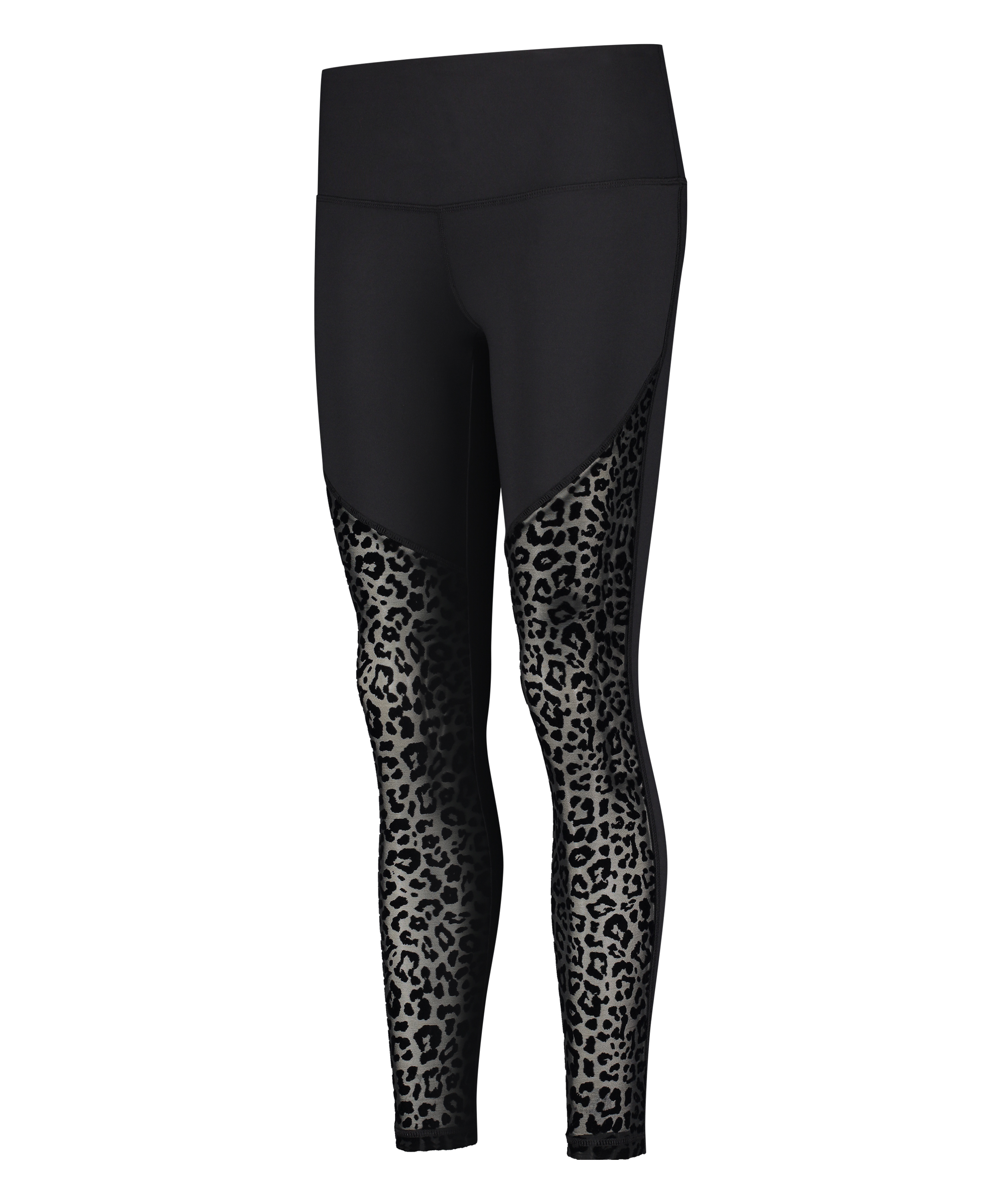 HKMX High Waisted Sportlegging Leopard Flock, Sort, main