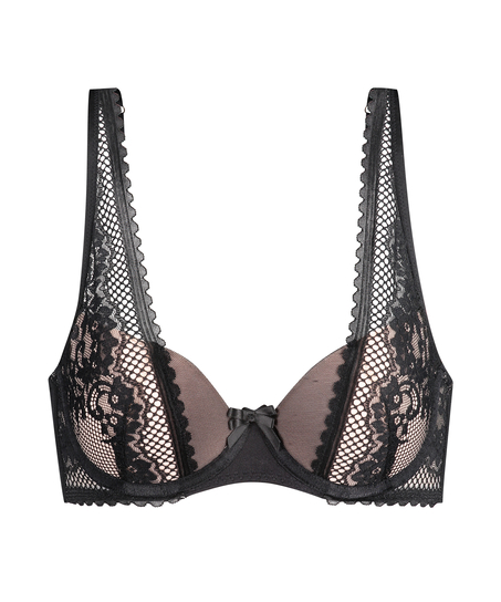 Formstøbt halvskåls-bøjle-bh Malika, Sort