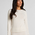 Langærmet top i blød bomuld, Beige