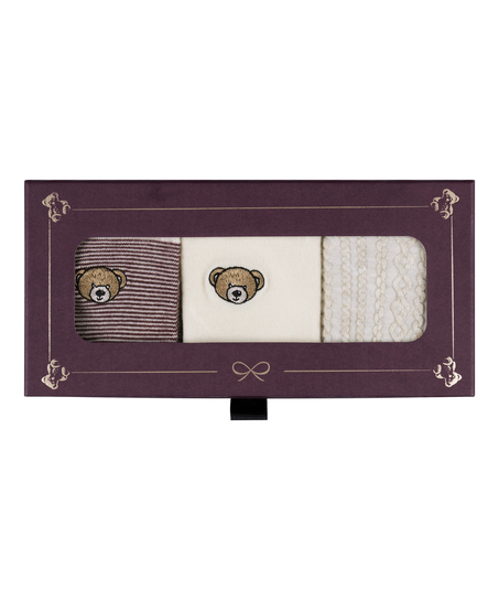 3 par Strømper Giftpack, Hvid