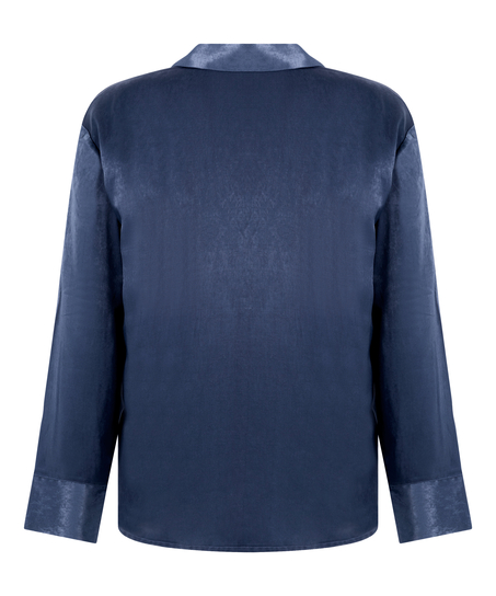 Lang&aelig;rmet satinjakke Ayla, Bl&aring;