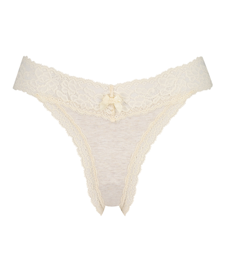 Ekstra lav g-streng Bomuld, Beige